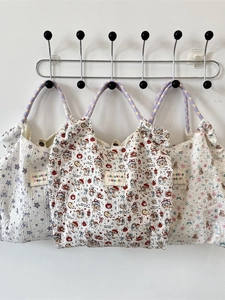 Cartoon Animal Print Tote Bag Seersucker Quilted Large Capacity Braided Rope Handle Casual Handbag For Women