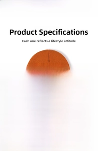 Detailed size specifications for an orange double-layer knit beanie made of acrylic