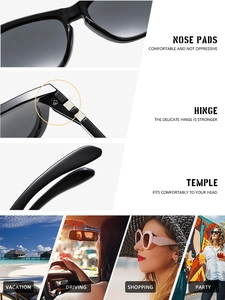 Detail view of retro square sunglasses featuring reinforced metal hinges and ergonomic temples