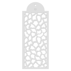 White stencil template for cake decorating with hollow organic patterns, numbered 09