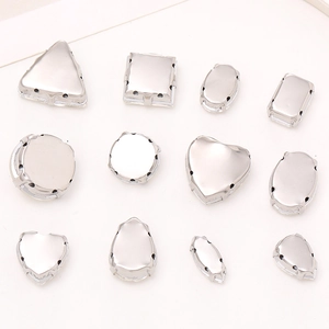 Assorted silver metal claw setting glass rhinestones in various shapes for DIY jewelry