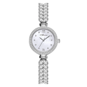 Women Luxury Quartz Watch Rhinestone Jewelry Bracelet Leaf Design Mother Of Artificial Pearl Dial Waterproof Elegant Wristwatch