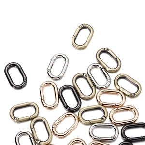 Oval metal spring ring hooks for bags and jewelry making in various metallic finishes