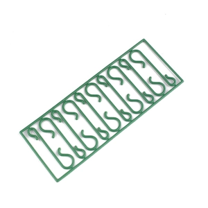 Juego de diez ganchos en forma de S de plástico verde para adornos de Navidad