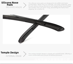 Detail of soft silicone nose pads and durable hinge on polarized sports sunglasses