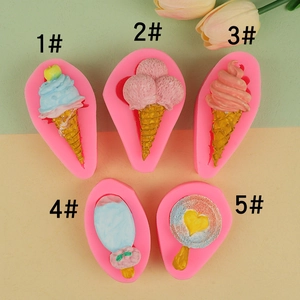Mini Ice Cream Cone And Lollipop Silicone Mold For Chocolate Fondant Cake Decoration DIY Clay Craft Tool