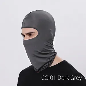 Dark grey tactical balaclava for cycling, breathable windproof outdoor sports headwear