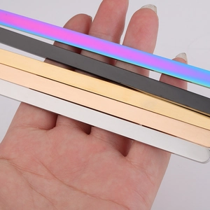 Polished C-shaped stainless steel DIY bracelet blanks in five metallic color finishes