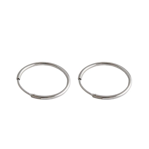 Minimalist S925 sterling silver hoop earrings with a polished finish on white background
