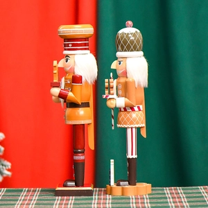 38cm wooden gingerbread chef nutcracker figures for festive Christmas home decoration