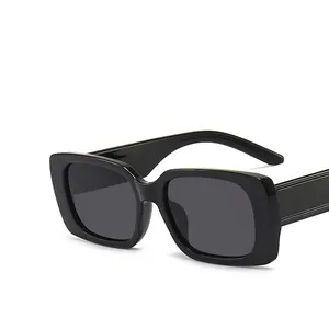 Classic black square frame sunglasses with dark lenses for a retro minimalist style
