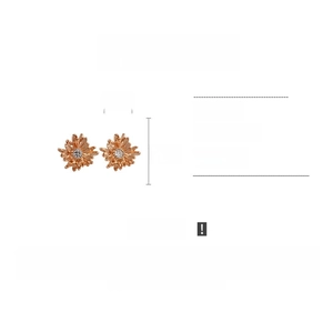 Detailed view of daisy stud earrings showing 2.6cm width and 2.5cm height measurements