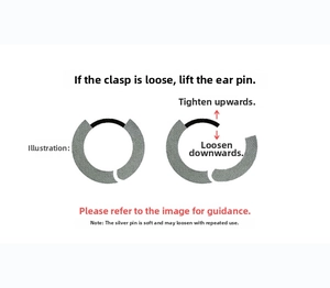 Instruction showing how to adjust the flexible silver needle for the hoop earrings