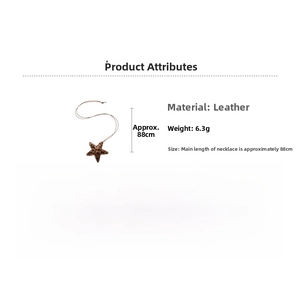Detailed dimensions of star pendant necklace with leopard print leather material