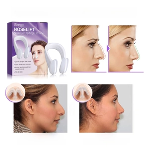 Detail showing EMS nose sculpting device with before and after results for shaping