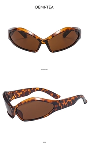 Front and side views of vintage tortoiseshell sunglasses with brown lenses in demi-tea