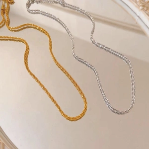 Minimalist Stainless Steel Chain Necklace For Women Popcorn Twist Starry Clavicle Chain Jewelry Accessory