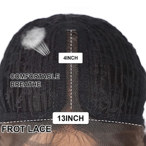 Breathable 13x4 inch lace front wig cap structure for long straight synthetic hair