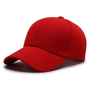 Cappellino da baseball classico rosso in cotone con visiera curva e occhielli ricamati