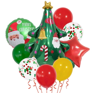 Christmas balloon set with Santa, Xmas tree and star foil balloons for party decoration