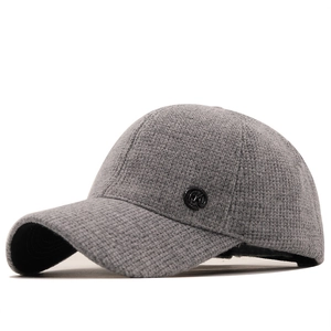 Knitted Cotton Corduroy Baseball Cap With M Logo Curved Brim Adjustable Streetwear Hat For Men Women Autumn Winter