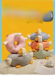 Thickened goose-shaped plush futon cushion with plump filling and soft fleece fabric