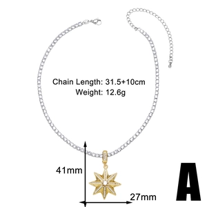 Star pendant necklace dimensions showing 31.5cm chain length and 41mm height