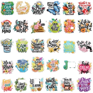 Variety pack of colorful embroidered Jesus loves you patches for bag and clothing decoration
