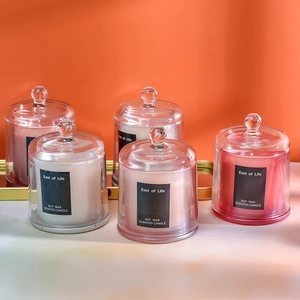 Candele profumate di lusso in cera di soia con campana di vetro per arredo e regali