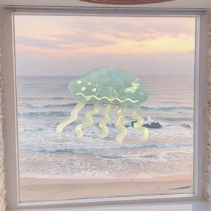 Mint green jellyfish hair clip with ocean theme made of premium acetate fiber