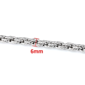 Catena a maglie intrecciate in acciaio inossidabile argento da 6mm finitura lucida