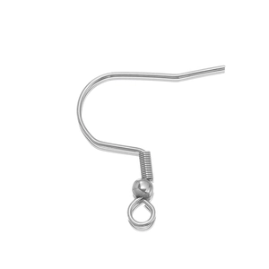 Detailed silver ear wire hooks with spring and ball findings for DIY earring sets