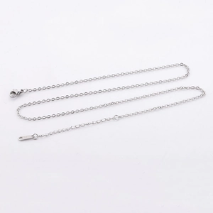 Minimalist 2mm stainless steel chain necklace with lobster clasp and extension chain
