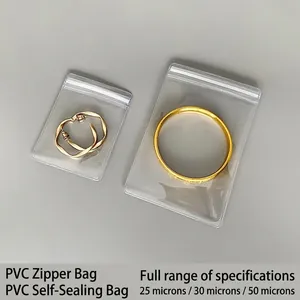 Transparent PVC Jewelry Storage Bags Clear Plastic Ziplock Slider Zip Reusable Anti Oxidation Dustproof Small Organizer