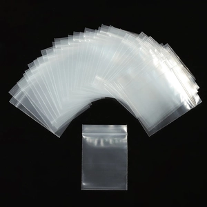 Thickened transparent PE plastic self-sealing bags for jewelry storage in fan-shaped layout