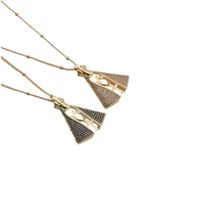 Religious Saint Mary Pendant Necklace Gold Plated Copper With Zircon Crown Cross Fashion Jewelry For Women