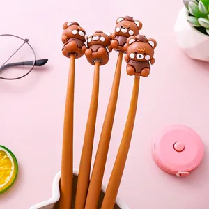 Cartoon Bär Schüttel Gelstift TPR Weichgummi Stressabbau Kreative Schreibwaren Schreibstift Braun Für Schüler