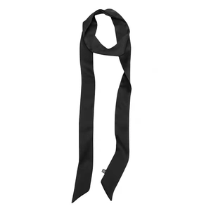 Elegant 2m solid black long silk scarf ribbon for hair, neck, and handbag accessory
