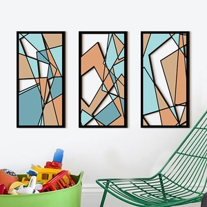 Nordic Minimalist Geometric Wood Wall Art Abstract Hollow Out Panels Home Decor For Living Room Bedroom