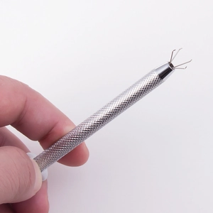 Precision four-claw stainless steel pick-up tool for small jewelry and IC chips