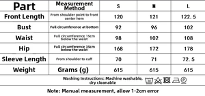 Detailed size chart for V-neck pleated maxi dress with lace, covering S to L measurements