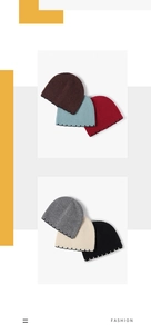 Detailed close-up of ribbed knit beanie texture with contrast stitching in multiple colors