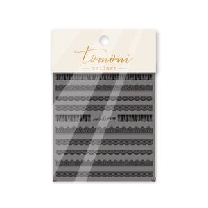 Japanese style black lace nail art stickers MS-39 with intricate floral patterns