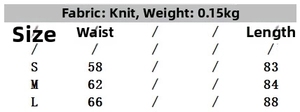 Detailed size chart for dark brown asymmetric skirt showing waist and length
