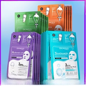 Kit masque facial en trois étapes avec acide hyaluronique et collagène pour soin