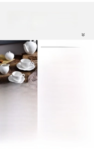 Detailed size chart for European white lace ceramic teapot and coffee cup set components