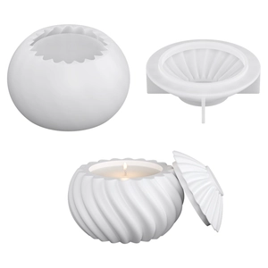 DIY Spiralförmige Silikonform Set für Kerzengläser aus Harz und Gips in Birnenform