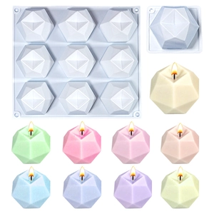 Geometric Rhombus Magic Ball Silicone Mold For DIY Candle Making Aromatherapy Resin Handmade Soap Craft