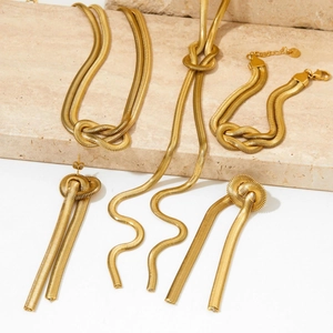 Nodo Acciaio Inossidabile Collana Bracciale Orecchini Per Donna Catena A Serpente Accessorio Per Gioielli Elegante Versatile