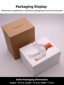 Kreative Entenfigur in sicherer Schaumstoffverpackung und braunem Wellpapp-Versandkarton